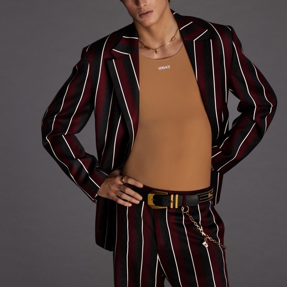 new VERSACE  RUNWAY WOOL SUIT 23ss  blazer pants sz48 US38 - Picture 2 of 16